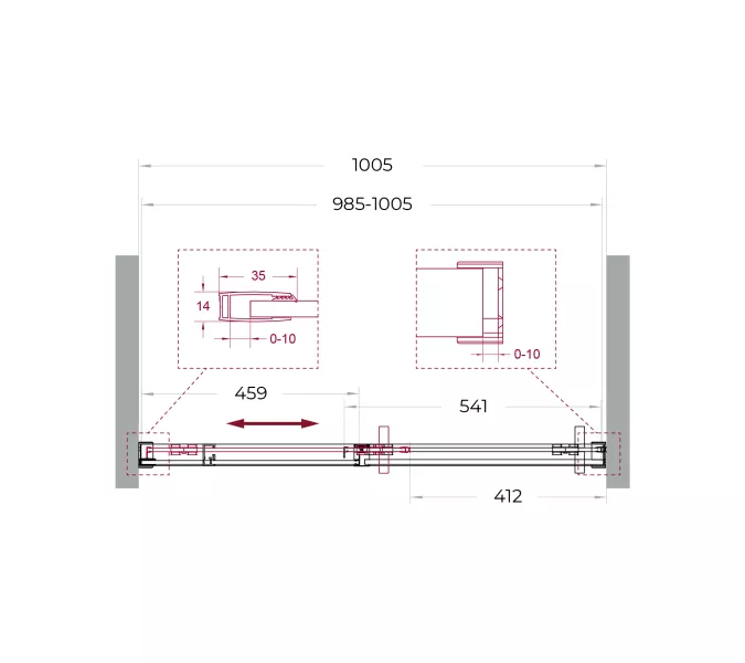 Душевая дверь BelBagno SOFT_CLOSE-1-BF-1/-C-GM, Цвет стекла: прозрачное, Цвет профиля: Серый, Цвет профиля (вариация): Оружейная сталь, Выбрать размер: 100, изображение 11