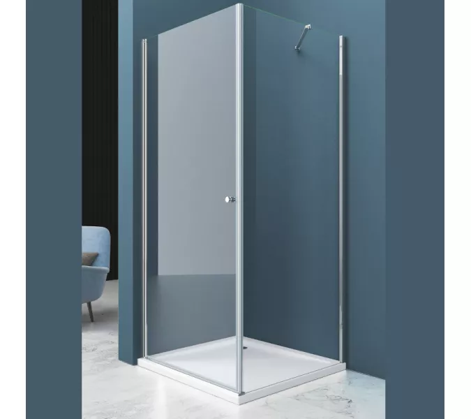 Душевой уголок BelBagno ETNA-AH-1/-C-Cr, Цвет стекла: прозрачное, Цвет профиля: Хром, Выбрать размер: 100x80