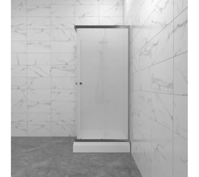 Душевое ограждение Triton "ВЕНТА-ХРОМ-ВЕЛЬВЕТ" низкий поддон, Цвет стекла: матовое, Цвет профиля: Хром, Выбрать размер: 90х90, изображение 3