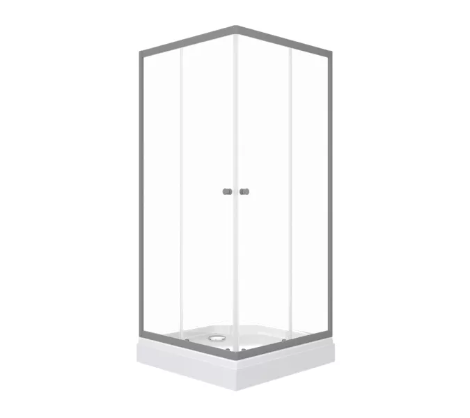 Душевое ограждение Triton "ВЕНТА-ГРАФИТ" , низкий поддон, Цвет стекла: прозрачное, Цвет профиля: Серый, Выбрать размер: 90х90, изображение 4