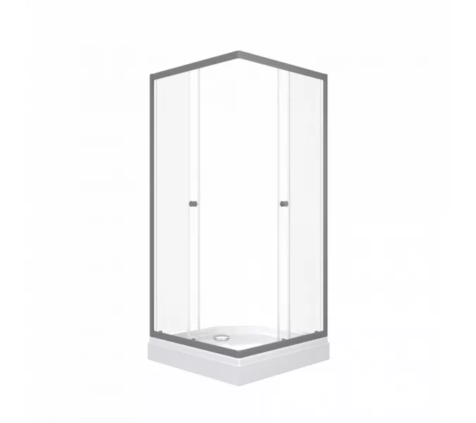 Душевое ограждение Triton "ВЕНТА-ГРАФИТ" , низкий поддон, Цвет стекла: прозрачное, Цвет профиля: Серый, Выбрать размер: 90х90, изображение 5