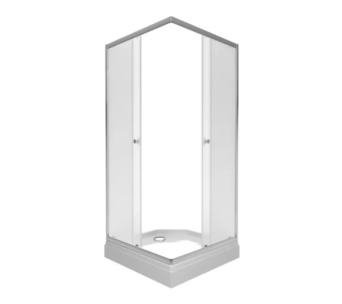 Душевое ограждение Triton "ВЕНТА-ХРОМ-ВЕЛЬВЕТ" низкий поддон, Цвет стекла: матовое, Цвет профиля: Хром, Выбрать размер: 90х90, изображение 5