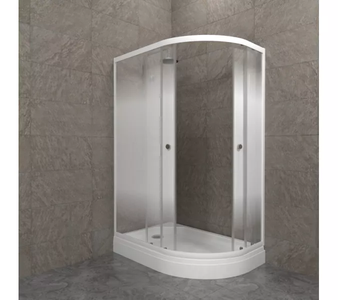 Душевое ограждение  Triton КОРАЛЛ-ЛАЙТ R/L 120х80 ( А- низкий поддон), Цвет стекла: с рисунком, Цвет профиля: Белый, Тип поддона: Низкий, Выбрать размер: 120х80, Ориентация: левая, изображение 2