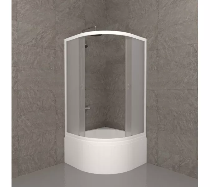 Душевое ограждение Triton ВЕЛЬВЕТ Б высокий поддон 90х90, Цвет стекла: матовое, Цвет профиля: Белый, Тип поддона: Высокий, Выбрать размер: 90х90, изображение 2