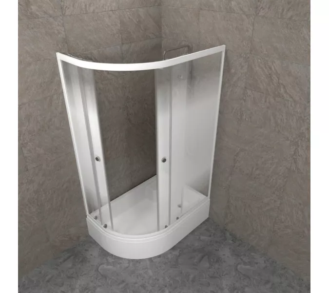 Душевое ограждение  Triton КОРАЛЛ-ЛАЙТ R/L 120х80 ( В- средний поддон), Цвет стекла: с рисунком, Цвет профиля: Белый, Тип поддона: Средний, Выбрать размер: 120х80, Ориентация: правая, изображение 3