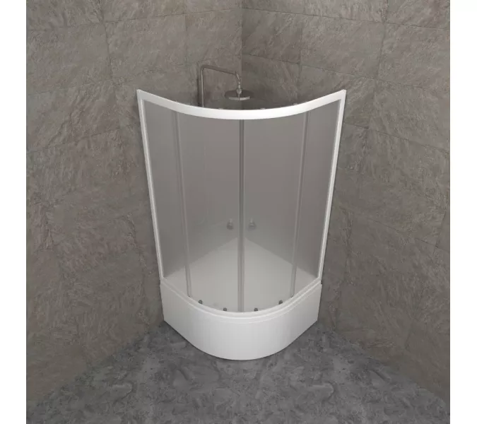 Душевое ограждение Triton ВЕЛЬВЕТ Б высокий поддон 90х90, Цвет стекла: матовое, Цвет профиля: Белый, Тип поддона: Высокий, Выбрать размер: 90х90, изображение 3