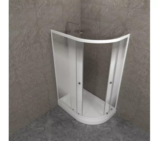 Душевое ограждение  Triton КОРАЛЛ-ЛАЙТ R/L 120х80 ( А- низкий поддон), Цвет стекла: с рисунком, Цвет профиля: Белый, Тип поддона: Низкий, Выбрать размер: 120х80, Ориентация: левая, изображение 3