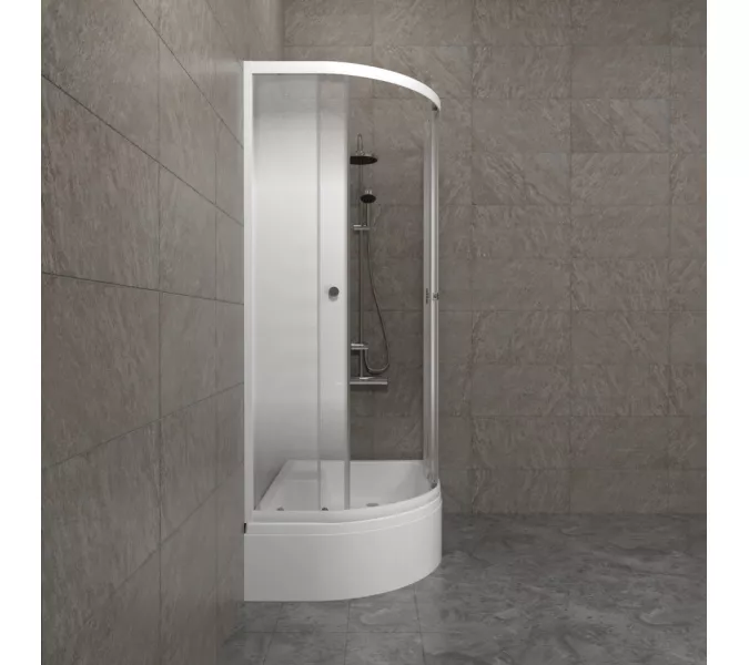 Душевое ограждение  Triton КОРАЛЛ-ЛАЙТ R/L 120х80 ( В- средний поддон), Цвет стекла: с рисунком, Цвет профиля: Белый, Тип поддона: Средний, Выбрать размер: 120х80, Ориентация: правая, изображение 4