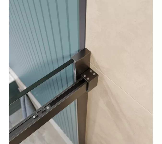 Душевая дверь BelBagno SOFT_CLOSE-2-BF-1/-C-GM, Цвет стекла: прозрачное, Цвет профиля: Серый, Цвет профиля (вариация): Оружейная сталь, Выбрать размер: 100, изображение 9