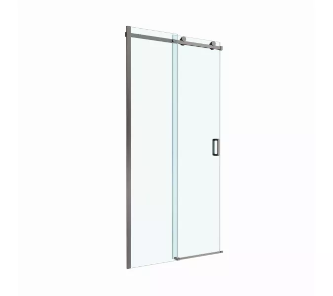 Душевая дверь BelBagno SOFT_CLOSE-2-BF-1/-C-GM, Цвет стекла: прозрачное, Цвет профиля: Серый, Цвет профиля (вариация): Оружейная сталь, Выбрать размер: 100, изображение 5