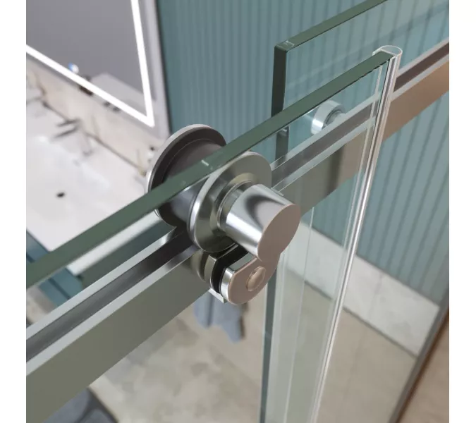 Душевая дверь BelBagno SOFT_CLOSE-2-BF-1/-C-Cr, Цвет стекла: прозрачное, Цвет профиля: Хром, Цвет профиля (вариация): Хром, Выбрать размер: 100, изображение 11