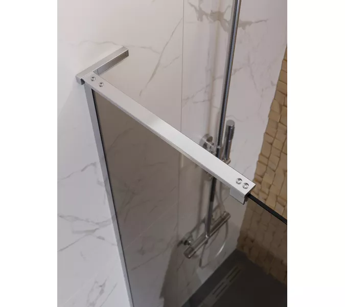 Душевая перегородка BelBagno UNO-L-1-TB-90/100-BR-Cr тонир/хром, Цвет стекла: бронза, Цвет профиля: Хром, Цвет профиля (вариация): Хром, Выбрать размер: 100, изображение 4
