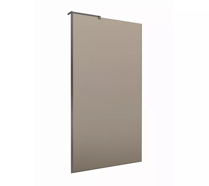 Душевая перегородка BelBagno UNO-L-1-TB-90/100-BR-GM тонир.бронза/оруж.сталь, Цвет стекла: бронза, Цвет профиля: Серый, Цвет профиля (вариация): Оружейная сталь, Выбрать размер: 100, изображение 6