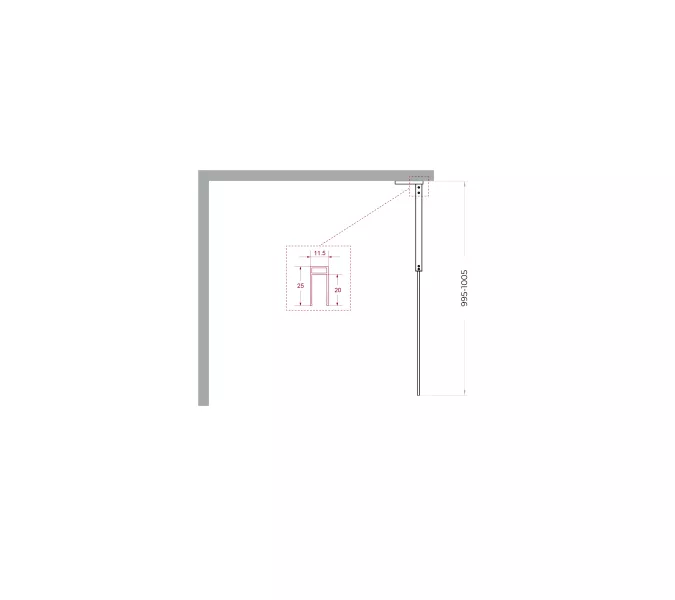 Душевая перегородка BelBagno UNO-L-1-TB-90/100-BR-Cr тонир/хром, Цвет стекла: бронза, Цвет профиля: Хром, Цвет профиля (вариация): Хром, Выбрать размер: 100, изображение 7