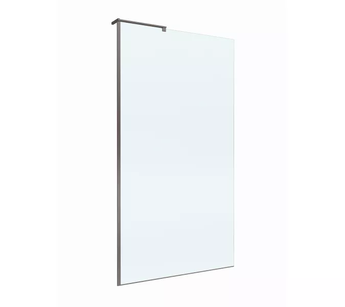 Душевая перегородка BelBagno UNO-L-1-TB/-C-GM прозр/оруж.сталь, Цвет стекла: прозрачное, Цвет профиля: Серый, Цвет профиля (вариация): Оружейная сталь, Выбрать размер: 100, изображение 6