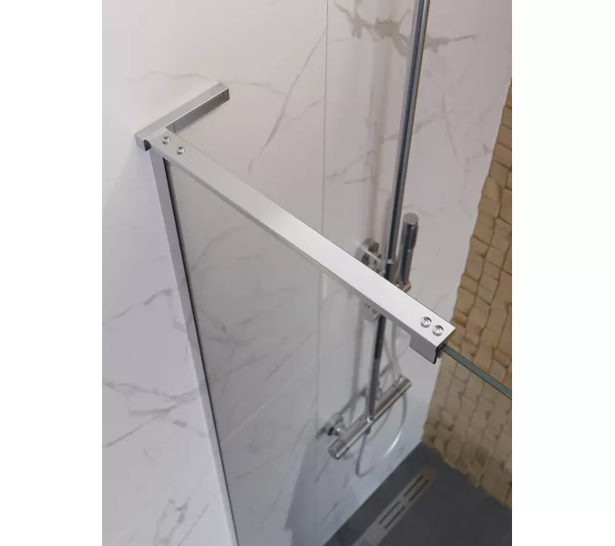 Душевая перегородка BelBagno UNO-L-1-TB/-C-Cr прозр/хром, Цвет стекла: прозрачное, Цвет профиля: Хром, Цвет профиля (вариация): Хром, Выбрать размер: 100, изображение 4