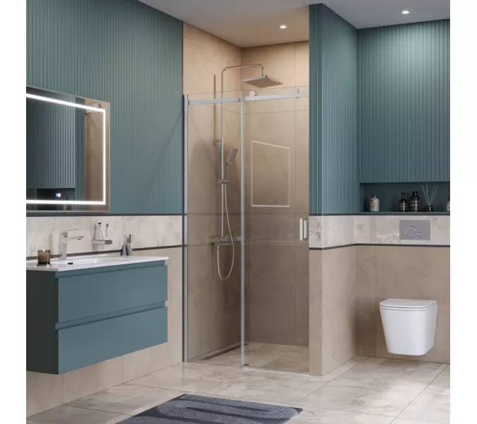 Душевая дверь BelBagno SOFT_CLOSE-2-BF-1/-C-Cr, Цвет стекла: прозрачное, Цвет профиля: Хром, Цвет профиля (вариация): Хром, Выбрать размер: 100