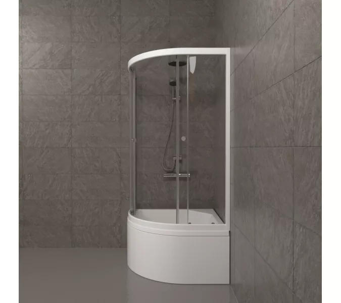 Душевое ограждение Triton УЛЬТРА  (Б-высокий поддон) 90х90, Цвет стекла: прозрачное, Цвет профиля: Белый, Тип поддона: Высокий, Выбрать размер: 90х90, изображение 4