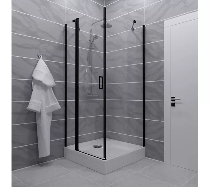 Душевое ограждение  Triton "ЙОТА-БЛЭК" (низкий поддон) 90х90 квадрат