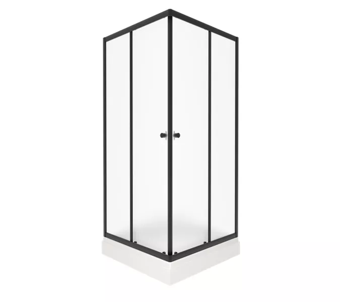 Душевое ограждение Triton "ВЕНТА-БВ" , низкий поддон , матовое стекло, Цвет стекла: матовое, Цвет профиля: Черный, Выбрать размер: 90х90, изображение 4