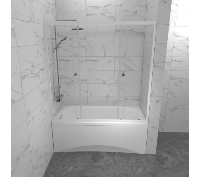 Штора на ванну Triton Ультра, Цвет стекла: прозрачное, Цвет профиля: Белый, Выбрать размер: 150, изображение 6