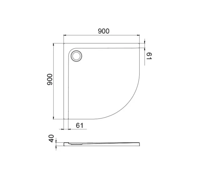 Поддон для душа Triton СЛИМ 90х90 четверть круга, низкий, изображение 5