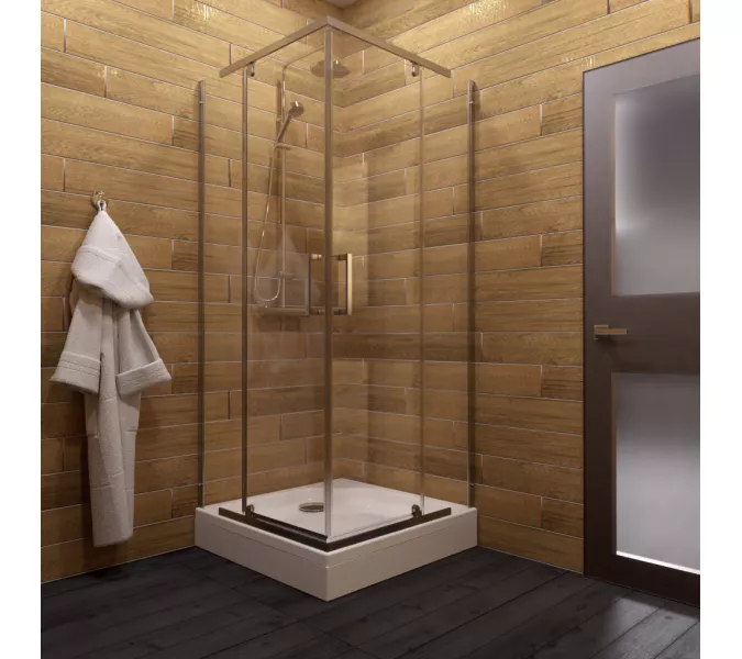 Душевое ограждение Triton "КАППА-ХРОМ" (низкий  поддон) квадрат 90х90, Цвет профиля: Хром