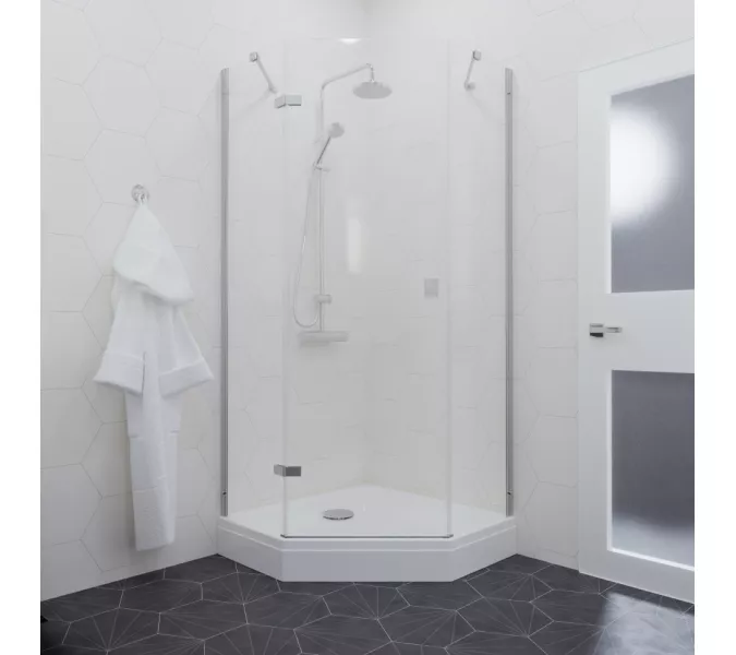 Душевое ограждение Triton "СИГМА-ХРОМ" низкий поддон, Цвет стекла: прозрачное, Цвет профиля: Хром, Тип поддона: Низкий, Выбрать размер: 100х100