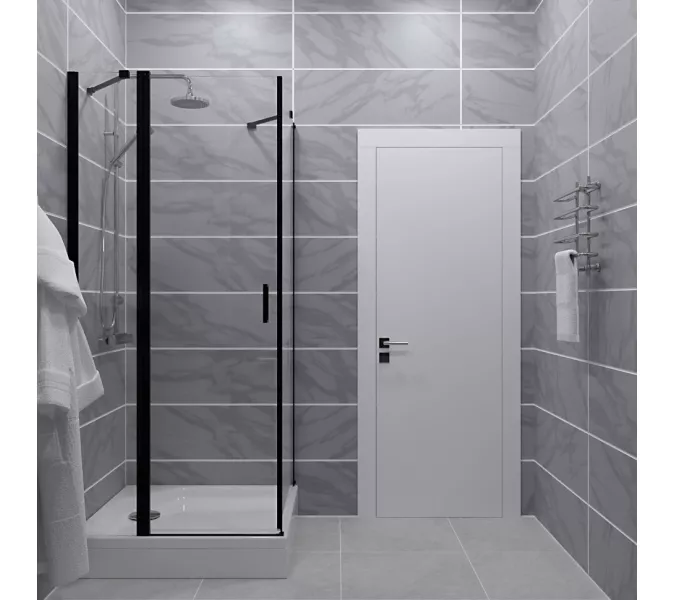 Душевое ограждение  Triton "ЙОТА-БЛЭК" (низкий поддон) 90х90 квадрат, изображение 3