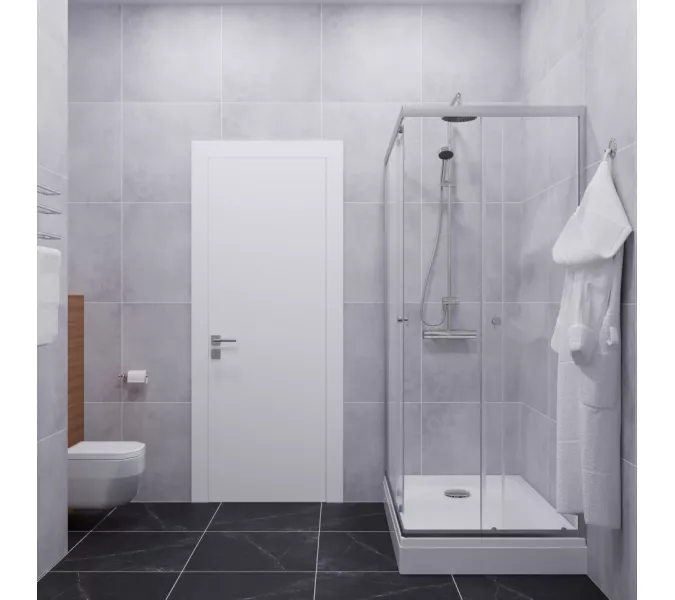 Душевое ограждение Triton "ВЕНТА-ХРОМ" , низкий поддон, Цвет стекла: прозрачное, Цвет профиля: Хром, Выбрать размер: 100х80, изображение 2