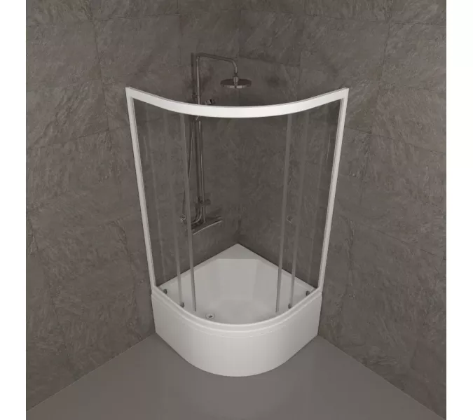 Душевое ограждение Triton УЛЬТРА  (Б-высокий поддон) 90х90, Цвет стекла: прозрачное, Цвет профиля: Белый, Тип поддона: Высокий, Выбрать размер: 90х90, изображение 5