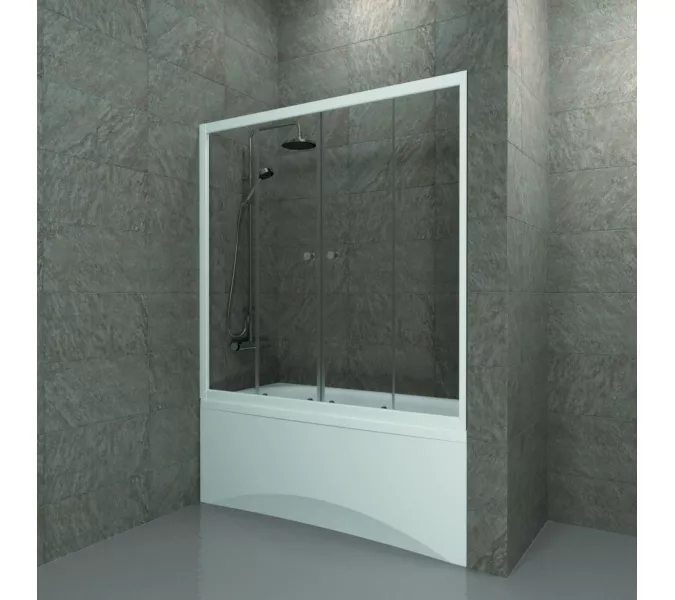 Штора на ванну Triton Ультра, Цвет стекла: прозрачное, Цвет профиля: Белый, Выбрать размер: 150, изображение 4