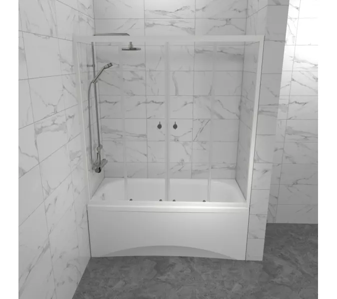 Штора на ванну Triton Ультра, Цвет стекла: прозрачное, Цвет профиля: Белый, Выбрать размер: 150, изображение 5