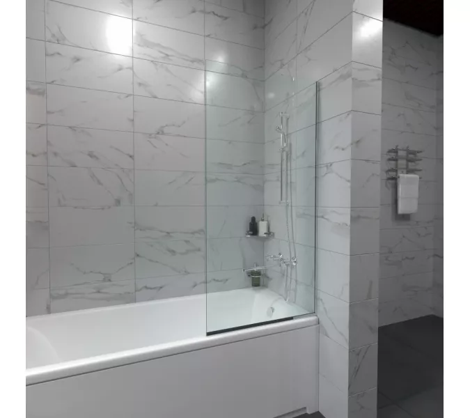 Штора на ванну Triton Статик хром, Цвет стекла: прозрачное, Цвет профиля: Хром, Выбрать размер: 50х140, изображение 2