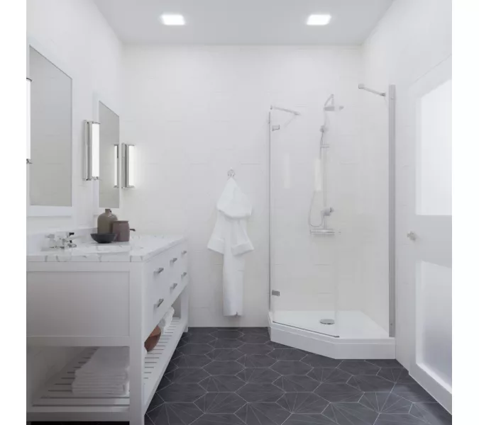 Душевое ограждение Triton "СИГМА-ХРОМ" низкий поддон, Цвет стекла: прозрачное, Цвет профиля: Хром, Тип поддона: Низкий, Выбрать размер: 100х100, изображение 3