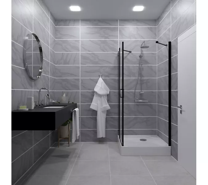 Душевое ограждение  Triton "ЙОТА-БЛЭК" (низкий поддон) 90х90 квадрат, изображение 4