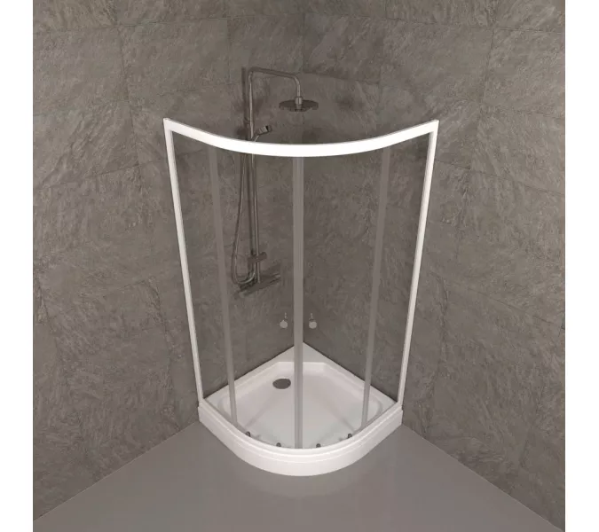 Душевое ограждение Triton УЛЬТРА  (А-низкий поддон), Цвет стекла: прозрачное, Цвет профиля: Белый, Тип поддона: Низкий, Выбрать размер: 80х80, изображение 3