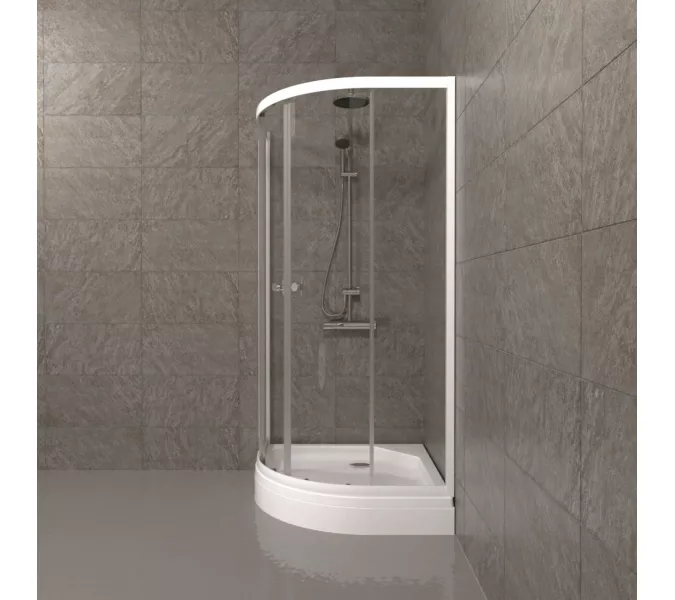 Душевое ограждение Triton УЛЬТРА  (А-низкий поддон), Цвет стекла: прозрачное, Цвет профиля: Белый, Тип поддона: Низкий, Выбрать размер: 80х80, изображение 4