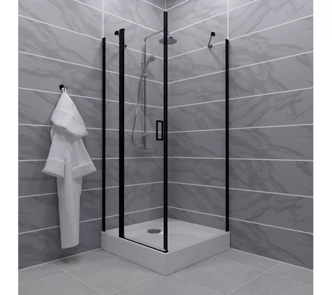 Душевое ограждение  Triton "ЙОТА-БЛЭК" (низкий поддон) 90х90 квадрат, изображение 2
