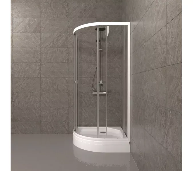 Душевое ограждение Triton УЛЬТРА  (А-низкий поддон), Цвет стекла: прозрачное, Цвет профиля: Белый, Тип поддона: Низкий, Выбрать размер: 80х80, изображение 5