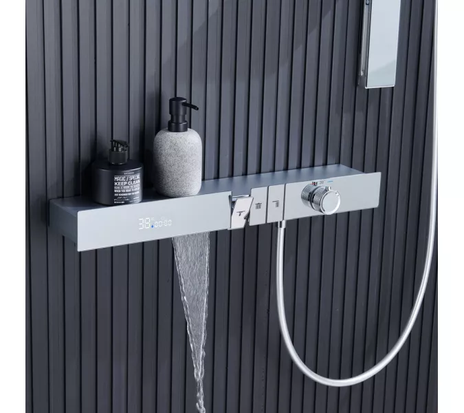 Встроенная душевая система Black&White GH-9025C, Выбрать цвет: Хром, изображение 6