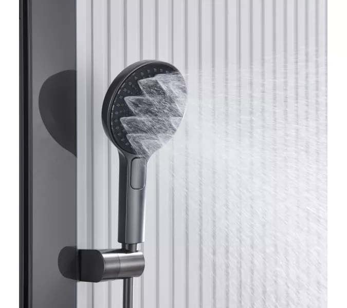Встроенная душевая система Black&White GH-9025GM, Выбрать цвет: Оружейная сталь, изображение 6
