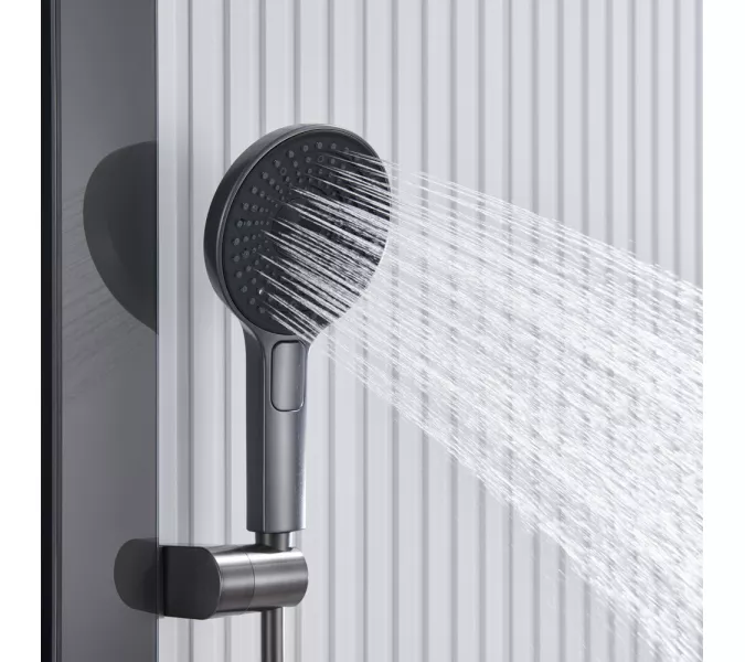 Встроенная душевая система Black&White GH-9025GM, Выбрать цвет: Оружейная сталь, изображение 4