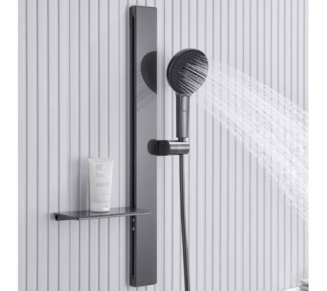 Встроенная душевая система Black&White GH-9025GM, Выбрать цвет: Оружейная сталь, изображение 3