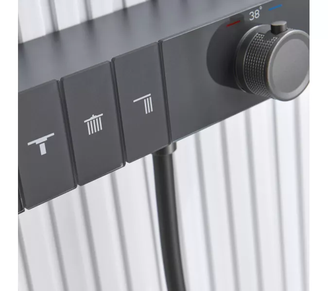 Встроенная душевая система Black&White GH-9025GM, Выбрать цвет: Оружейная сталь, изображение 14