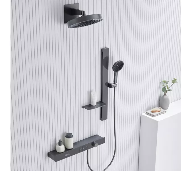 Встроенная душевая система Black&White GH-9025GM, Выбрать цвет: Оружейная сталь, изображение 11