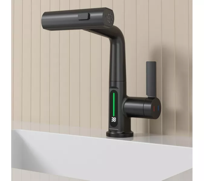 Смеситель для раковины Black&White SD3027B, Выбрать цвет: Черный, изображение 2