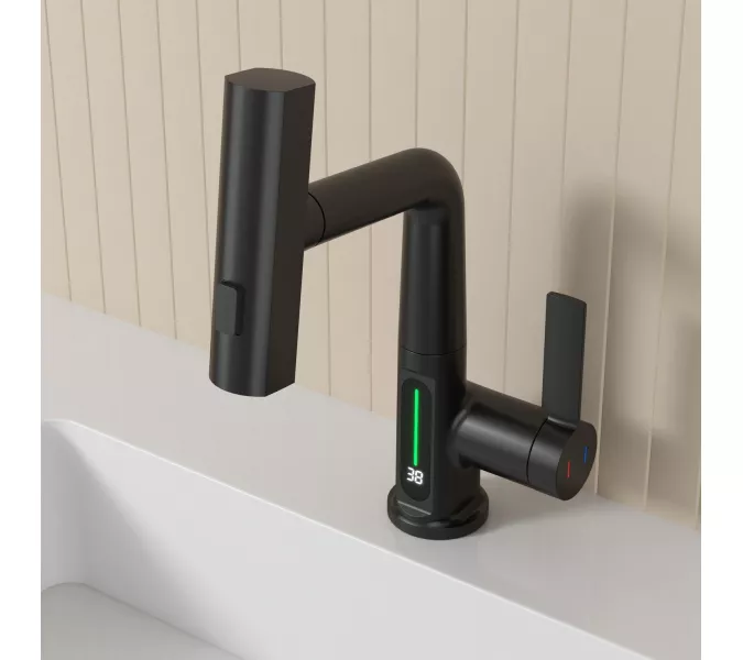 Смеситель для раковины Black&White SD3027B, Выбрать цвет: Черный, изображение 3