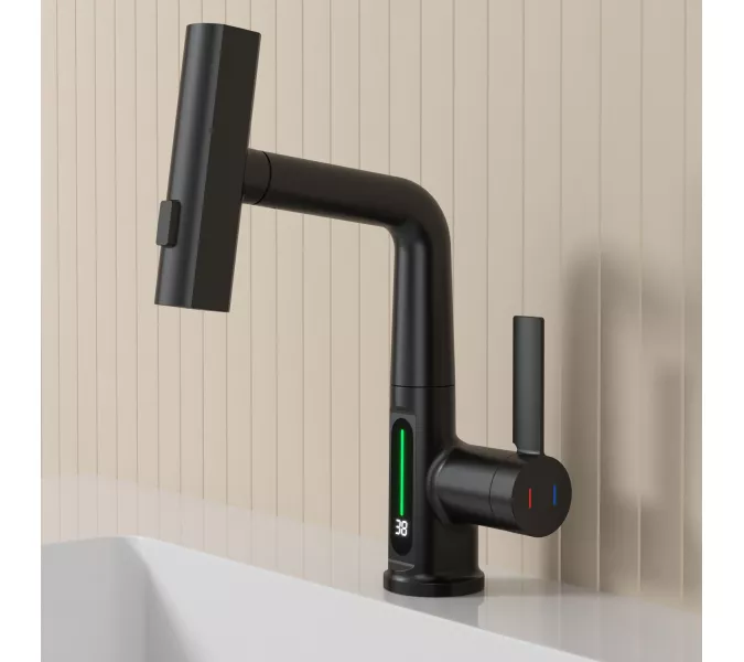 Смеситель для раковины Black&White SD3027B, Выбрать цвет: Черный, изображение 8