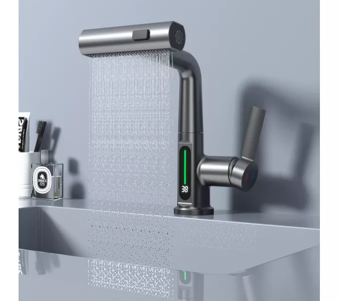 Смеситель для раковины Black&White SD3027GM, Выбрать цвет: Оружейная сталь, изображение 5